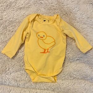 Yellow Duck Print Kids Bodysuit